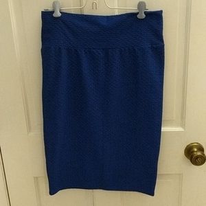 Women's lularoe Cassie pencil skirt size m blue